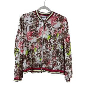 AirField | Track Jacket Bomber Zip Up Leopard Camo Watercolor Coat Size 44 XXL